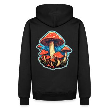 Toadstool Mushroom Mushroom Picker - Men’s Premium Organic Hoodie - black - Back - Nico (187cm)