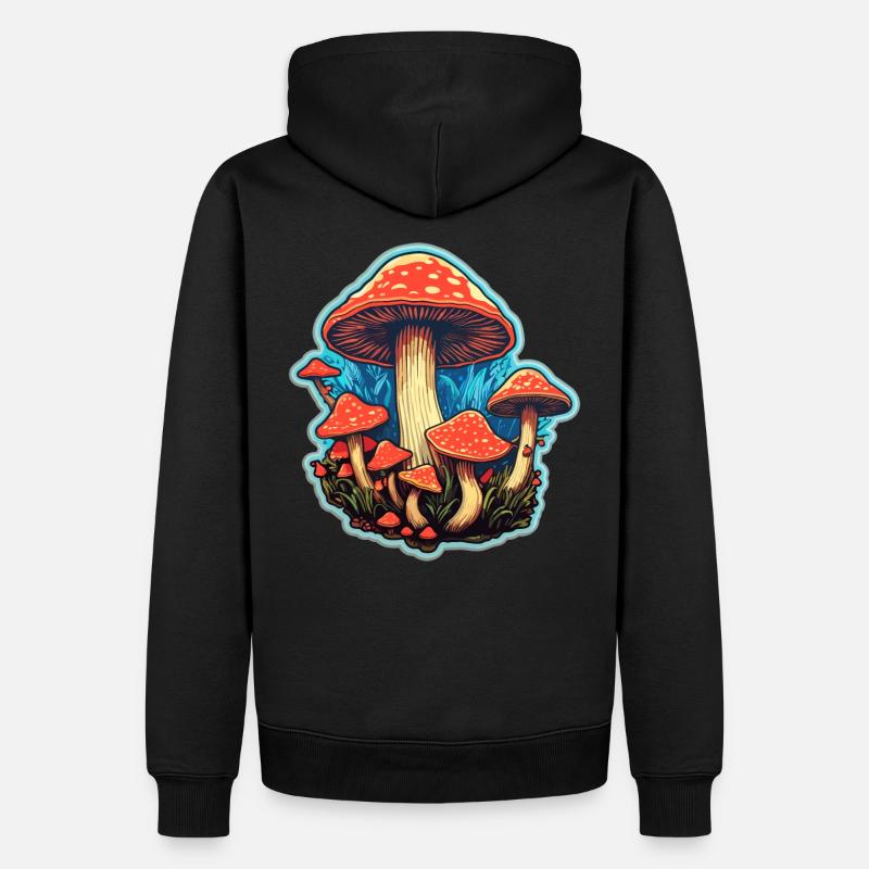 Toadstool Mushroom Mushroom Picker - Sweat à capuche Premium bio Homme - noir