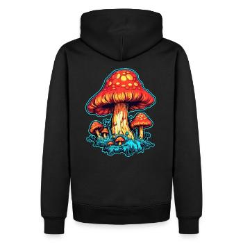Toadstool Mushroom Mushroom Picker - Men’s Premium Organic Hoodie - black - Back - Nico (187cm)