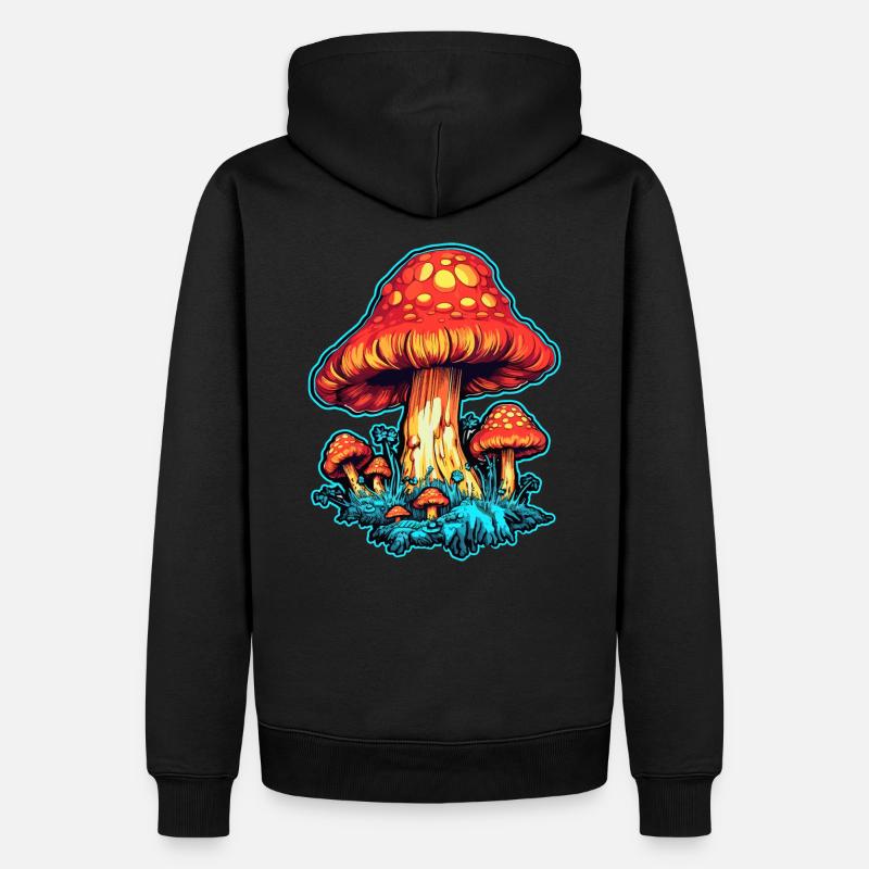 Toadstool Mushroom Mushroom Picker - Sweat à capuche Premium bio Homme - noir