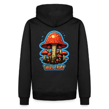 Take A Trip Fliegenpilz Pilze Pilz Sammler - Männer Premium Bio Hoodie - Schwarz - Hinten - Nico (187cm)