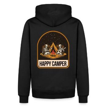 Happy Camper Skeleton Tente de feu de camp - Sweat à capuche Premium bio Homme - noir - Dos - Nico (187cm)