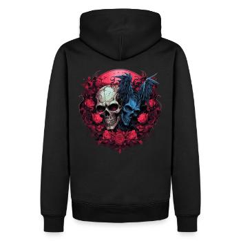 Abstrait Diable Satan Squelette Démons - Sweat à capuche Premium bio Homme - noir - Dos - Nico (187cm)