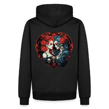 Abstrait Diable Satan Squelette Démons - Sweat à capuche Premium bio Homme - noir - Dos - Nico (187cm)