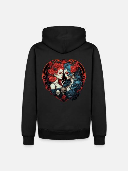 Abstract Devil Satan Skeleton Demons - Men’s Premium Organic Hoodie - black