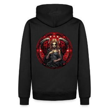 Abstrait Diable Satan Squelette Démons - Sweat à capuche Premium bio Homme - noir - Dos - Nico (187cm)