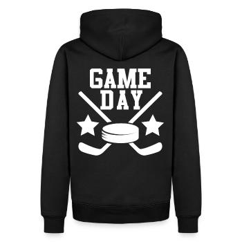Ice Hockey Game Day - Men’s Premium Organic Hoodie - black - Back - Nico (187cm)