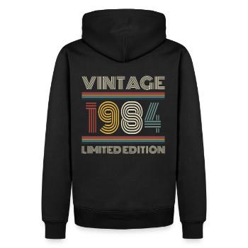 Vintage 1984 Limited Edition 50. Geburtstag - Männer Premium Bio Hoodie - Schwarz - Hinten - Nico (187cm)