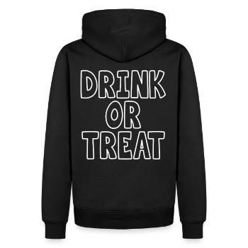 Buvez ou traitez drôle Halloween dictant citation - Sweat à capuche Premium bio Homme - noir - Dos - Nico (187cm)