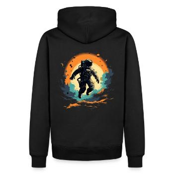 Abstrait Astronaute Planète Espace - Sweat à capuche Premium bio Homme - noir - Dos - Nico (187cm)