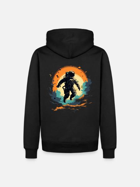 Abstract Astronaut Planet Space - Men’s Premium Organic Hoodie - black