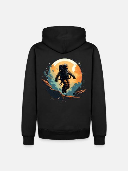Abstract Astronaut Planet Space - Men’s Premium Organic Hoodie - black