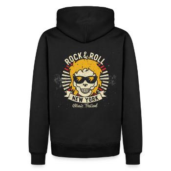 New York Rock & Roll Musik Vintage USA Amerika - Männer Premium Bio Hoodie - Schwarz - Hinten - Nico (187cm)