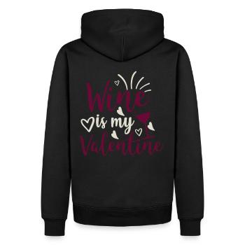Le vin est mon dicton de vin drôle de la Saint-Valentin - Sweat à capuche Premium bio Homme - noir - Dos - Nico (187cm)