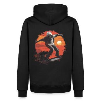 Skateboarder Skateboard Skate Skater Sonne - Männer Premium Bio Hoodie - Schwarz - Hinten - Nico (187cm)