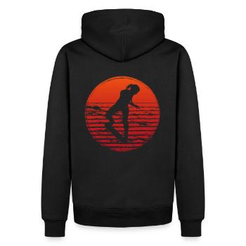 Retro Skaterin Skater Skateboarder Skateboard - Sweat à capuche Premium bio Homme - noir - Dos - Nico (187cm)