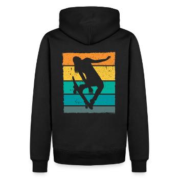 Retro Skaterin Skater Skateboarder Skateboard - Sweat à capuche Premium bio Homme - noir - Dos - Nico (187cm)