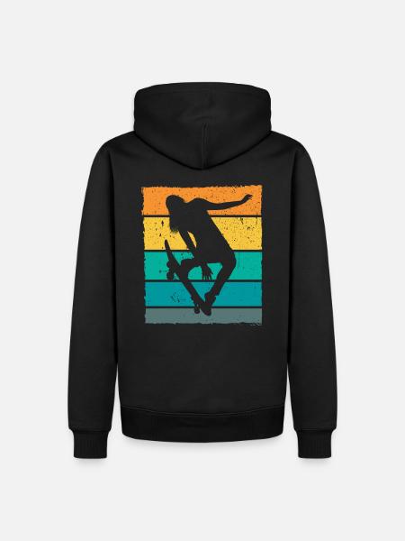 Retro Skaterin Skater Skateboarder Skateboard - Men’s Premium Organic Hoodie - black