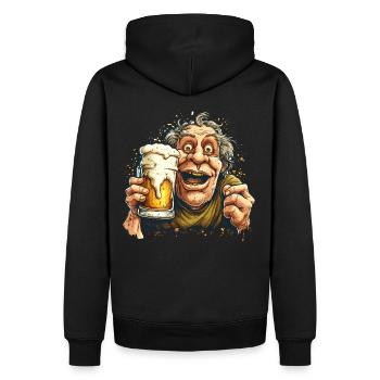 Tenue de buveur de bière Fête des pères Nuit des hommes - Sweat à capuche Premium bio Homme - noir - Dos - Nico (187cm)