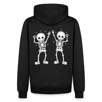 Squelettes dansants, crânes, Halloween - Sweat à capuche Premium bio Homme - noir - Dos - Nico (187cm)
