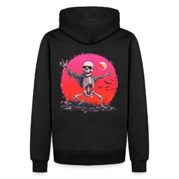 Danse Squelette Crâne Halloween - Sweat à capuche Premium bio Homme - noir - Dos - Nico (187cm)