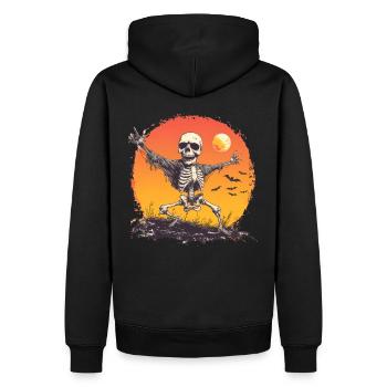 Danse Squelette Crâne Halloween - Sweat à capuche Premium bio Homme - noir - Dos - Nico (187cm)
