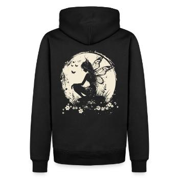 Fée, Elfe, Lune, Conte de fées, Créatures mythiques - Sweat à capuche Premium bio Homme - noir - Dos - Nico (187cm)