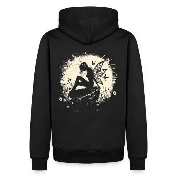 Fée, Elfe, Lune, Conte de fées, Créatures mythiques - Sweat à capuche Premium bio Homme - noir - Dos - Nico (187cm)
