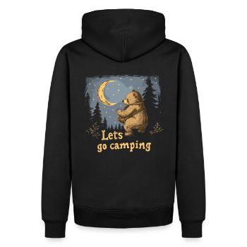 Lets Go Camping Bär - Männer Premium Bio Hoodie - Schwarz - Hinten - Nico (187cm)
