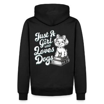 Just A Girl Who Loves Dogs Hunde Liebhaber - Männer Premium Bio Hoodie - Schwarz - Hinten - Nico (187cm)