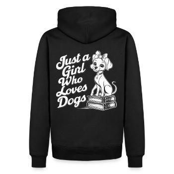 Just A Girl Who Loves Dogs Hunde Liebhaber - Männer Premium Bio Hoodie - Schwarz - Hinten - Nico (187cm)