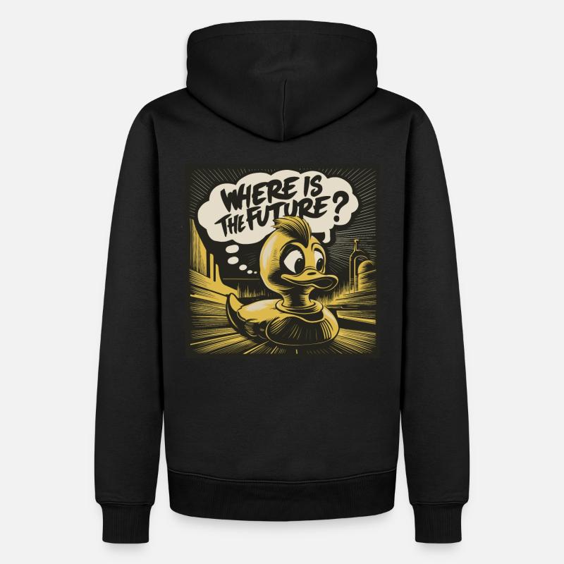 Canard en plastique jaune réfléchi - Sweat à capuche Premium bio Homme - noir