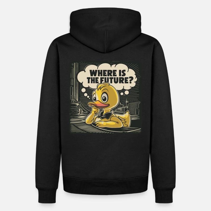 Canard en plastique jaune réfléchi - Sweat à capuche Premium bio Homme - noir