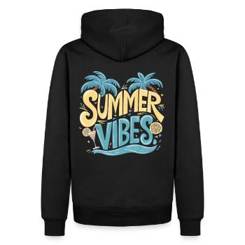 Summer Vibes Strand Urlaub - Männer Premium Bio Hoodie - Schwarz - Hinten - Nico (187cm)