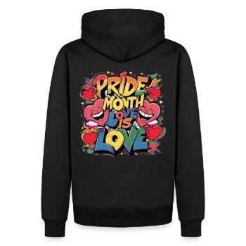 Mois de la fierté L’amour c’est l’amour LGBTQ LGBTQIA+ - Sweat à capuche Premium bio Homme - noir - Dos - Nico (187cm)