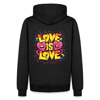 Mois de la fierté L’amour c’est l’amour LGBTQ LGBTQIA+ - Sweat à capuche Premium bio Homme - noir - Dos - Nico (187cm)