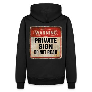 Avertissement Panneau privé Ne pas lire Panneau d’avertissement - Sweat à capuche Premium bio Homme - noir - Dos - Nico (187cm)