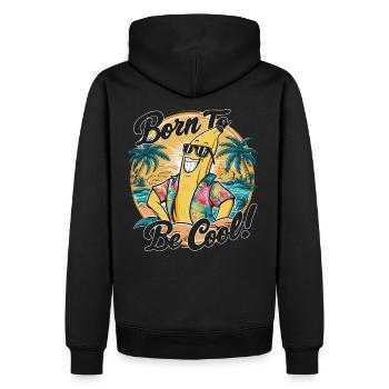 Lustige Banane mit Spruch für den Urlaub - Männer Premium Bio Hoodie - Schwarz - Hinten - Nico (187cm)