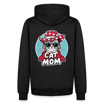 Cat Mom Lustige Katze mit Sonnenbrille und Kleider - Männer Premium Bio Hoodie - Schwarz - Hinten - Nico (187cm)
