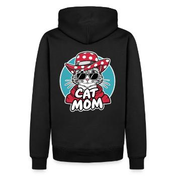 Cat Mom Lustige Katze mit Sonnenbrille und Kleider - Männer Premium Bio Hoodie - Schwarz - Hinten - Nico (187cm)