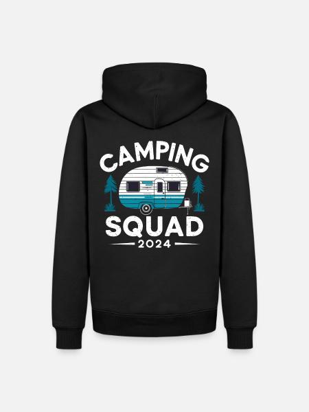 Camping Squad 2024 Caravane Camping - Sweat à capuche Premium bio Homme - noir