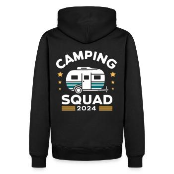 Camping Squad 2024 Wohnwagen Campen - Männer Premium Bio Hoodie - Schwarz - Hinten - Nico (187cm)