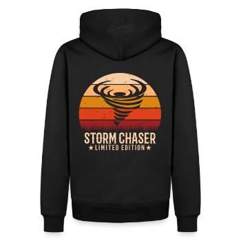 Rétro Tornado Twister Hurricane Lover - Sweat à capuche Premium bio Homme - noir - Dos - Nico (187cm)