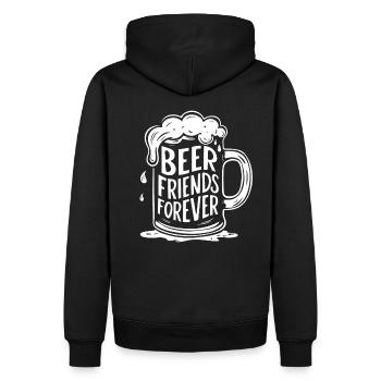 Bier Bierkrug Spruch Beer Friends Forever - Männer Premium Bio Hoodie - Schwarz - Hinten - Nico (187cm)