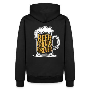 Bier Bierkrug Spruch Beer Friends Forever - Männer Premium Bio Hoodie - Schwarz - Hinten - Nico (187cm)