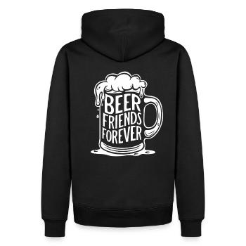 Bier Bierkrug Spruch Beer Friends Forever - Männer Premium Bio Hoodie - Schwarz - Hinten - Nico (187cm)