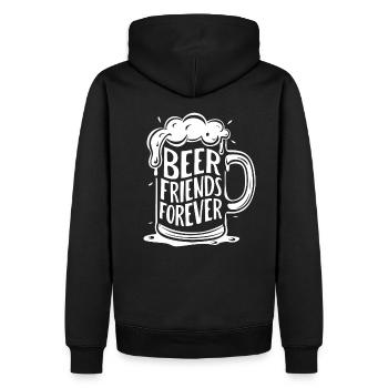 Bier Bierkrug Spruch Beer Friends Forever - Männer Premium Bio Hoodie - Schwarz - Hinten - Nico (187cm)