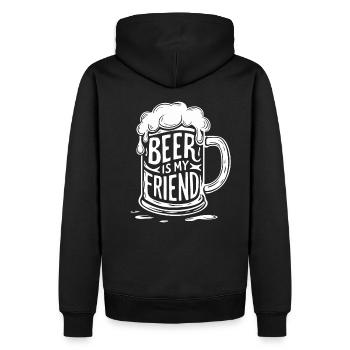 Beer Beer Mug Saying Beer is my Friend - Men’s Premium Organic Hoodie - black - Back - Nico (187cm)