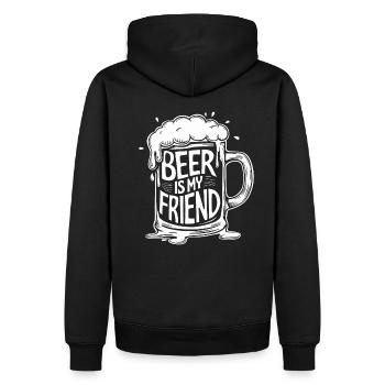 Beer Beer Mug Saying Beer is my Friend - Men’s Premium Organic Hoodie - black - Back - Nico (187cm)