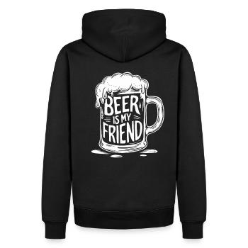 Beer Beer Mug Saying Beer is my Friend - Men’s Premium Organic Hoodie - black - Back - Nico (187cm)